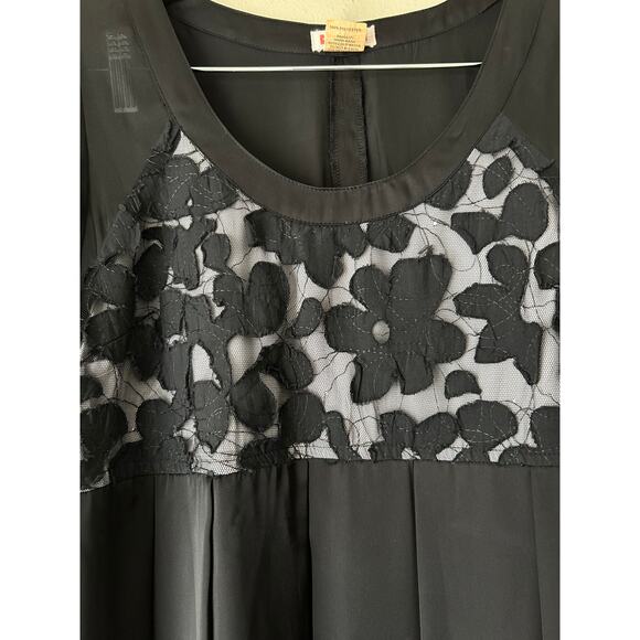 Lucca Black Puff Sleeve Babydoll Dress Size Small - Picture 5 of 8